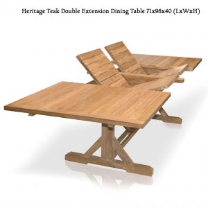 teak Outdoor beam double extension table