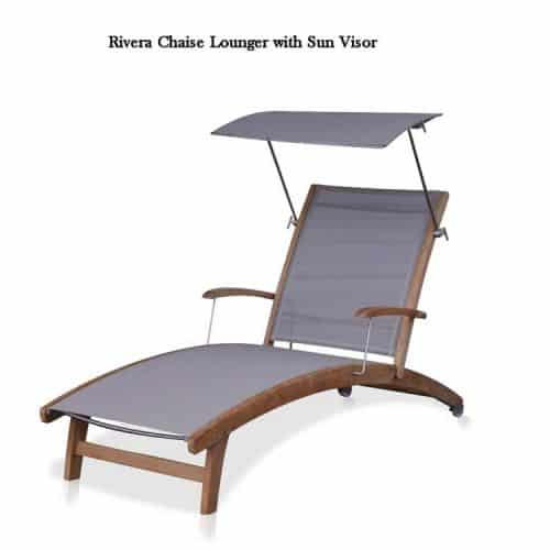 Teak sling chaise lounge