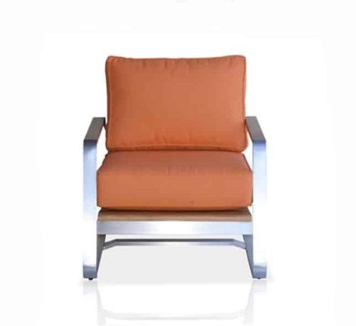 Teak steel deep seating outdoor chair