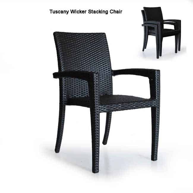 Wicker Outdoor Dining Chair Tuscany, Stacking Rattan Dining Chairs