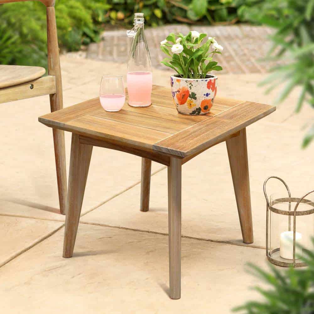 Caranas Grade-A Teak 22" Square Side End Table  Stool Outdoor Patio Furniture NW 