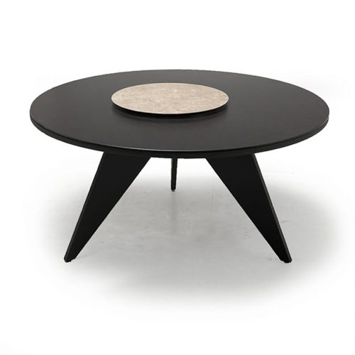 Round metal ceramic outdoor dining table