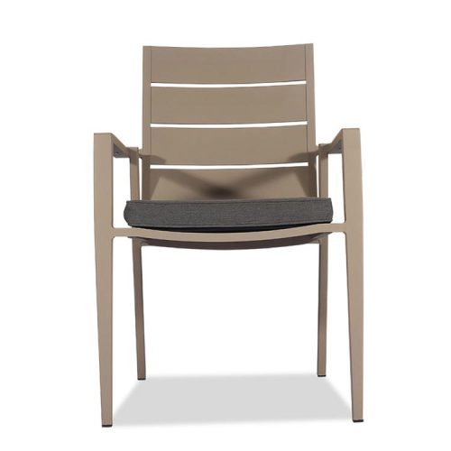 Midcentury outdoor Aluminum dining chair Taupe Keto