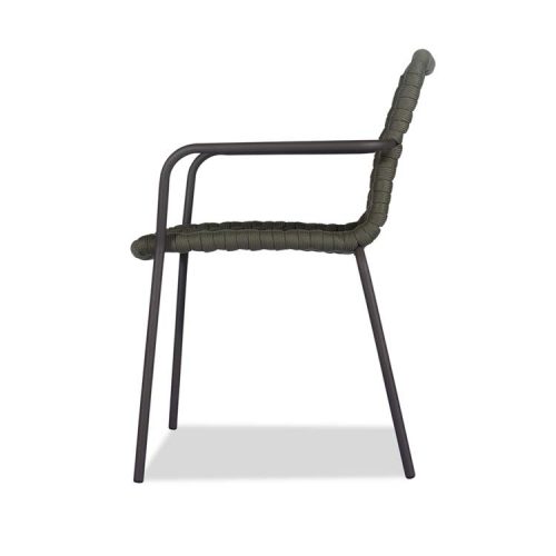 Outdoor aluminum rope stacking chair