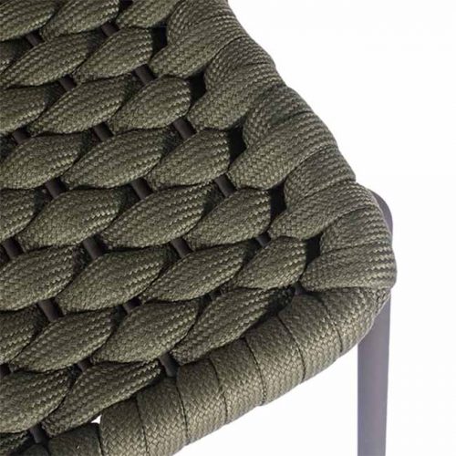 Outdoor aluminum rope stacking side chair