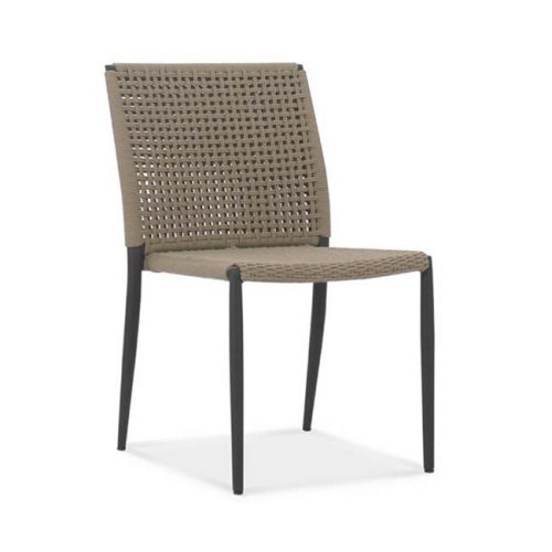 Aluminum rope outdoor dining side chair