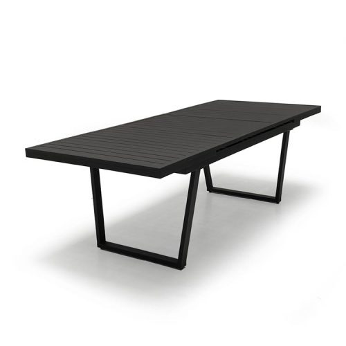 Patio outdoor metal dining table with extension