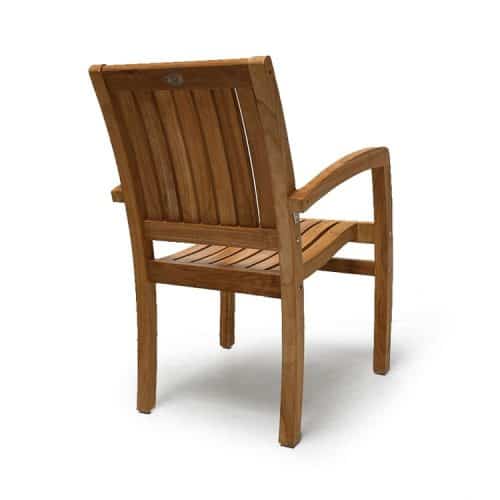 Teak outdoor stacking dining chair