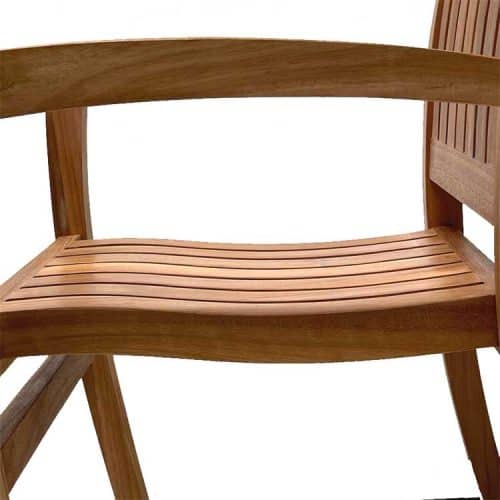 Teak outdoor stacking dining chair