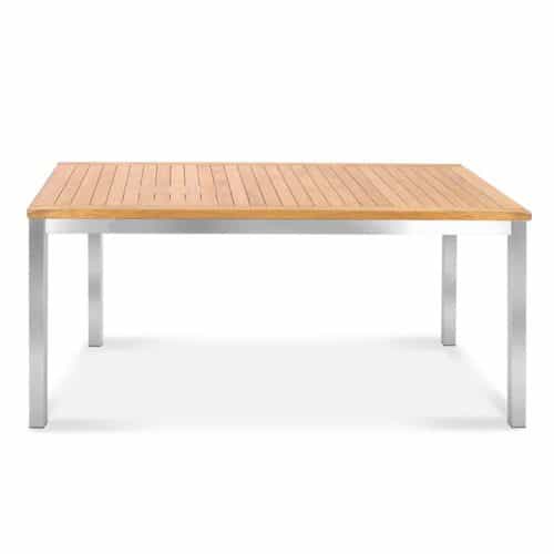 Stainless steel teak outdoor dining table