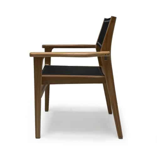 Danish-teak-black-sling-outdoor-stacking-chair