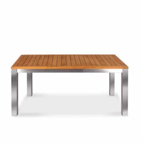 rectangle steel teak outdoor dining table
